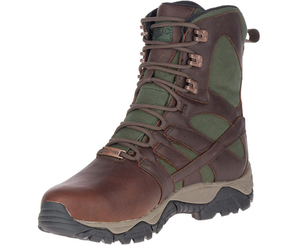 Kozaki Merrell Męskie Brązowe - Moab Duluth Pack 8\" Waterproof Sr - 540281-EPR